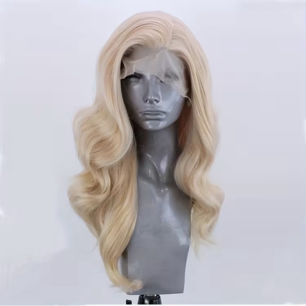 Blonde Lace Front Wig - Long Wavy Women's Hair